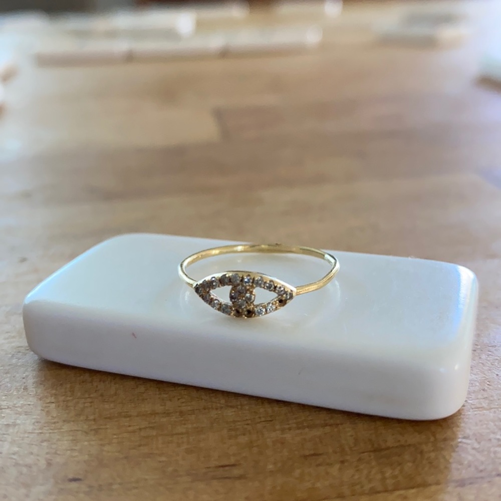 Evil eye diamond ring 14kgold